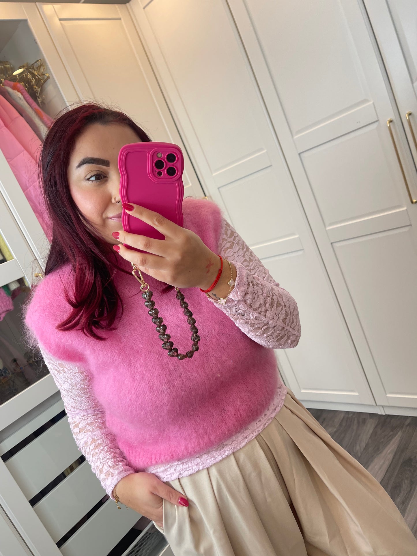 Mohair spencer roze