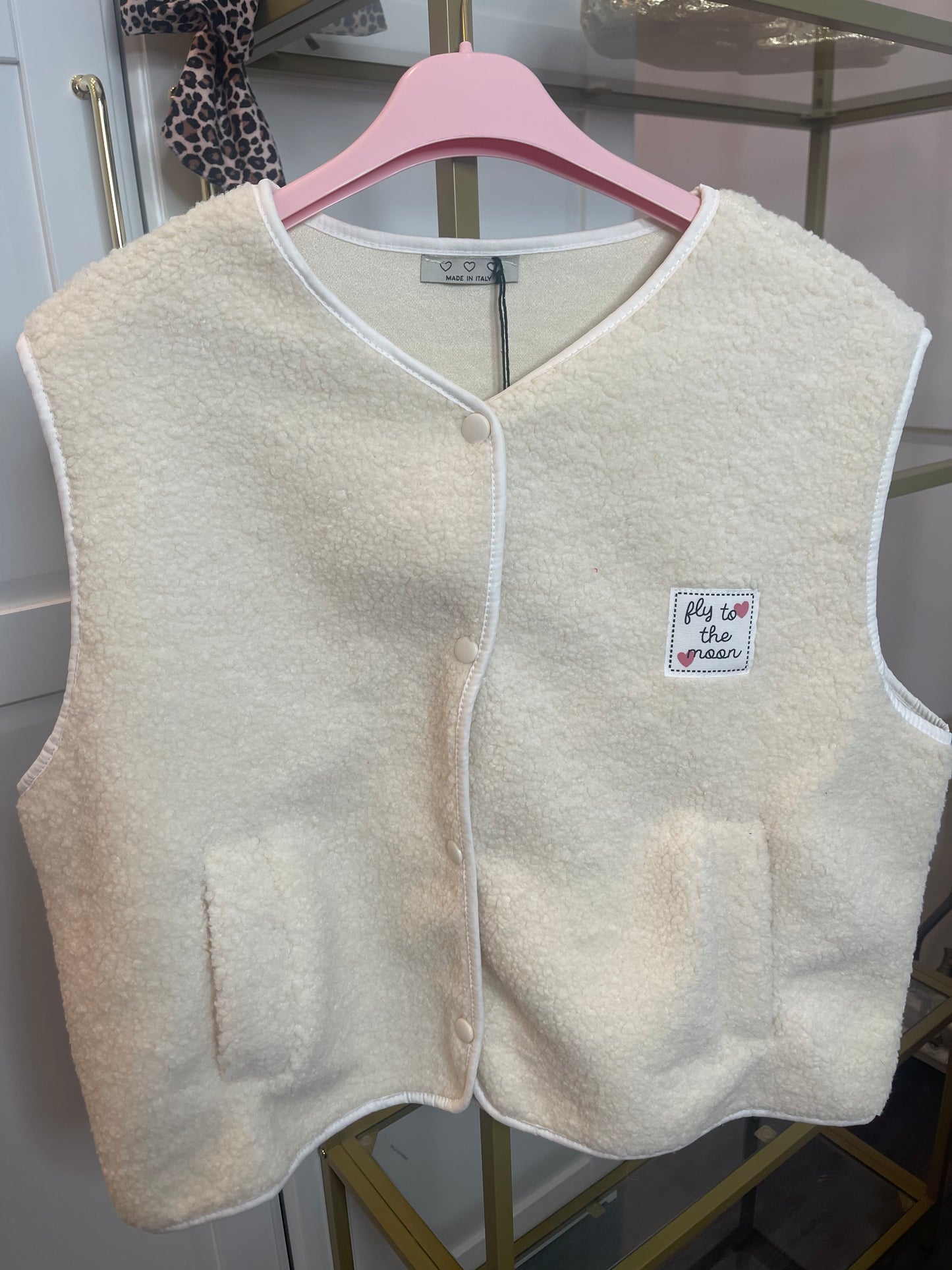 Teddy gilet wit